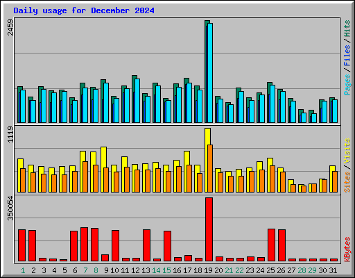 Daily usage for December 2024