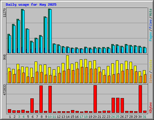 Daily usage for May 2025