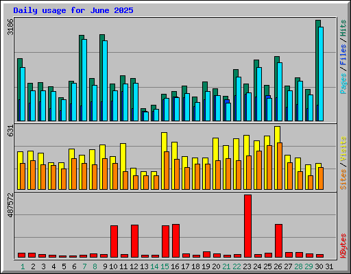 Daily usage for June 2025