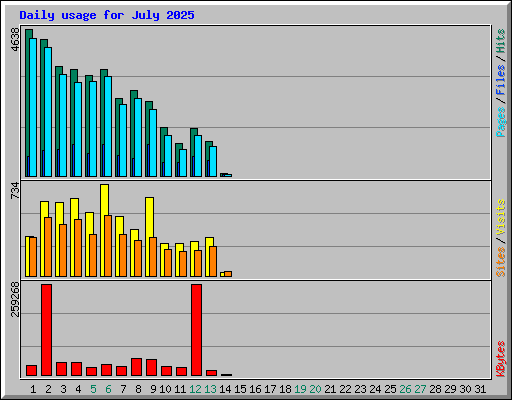 Daily usage for July 2025