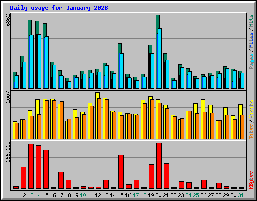 Daily usage for January 2026