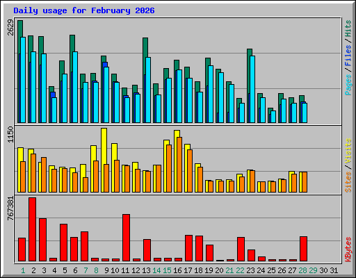 Daily usage for February 2026