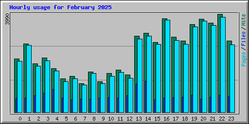 Hourly usage for February 2025